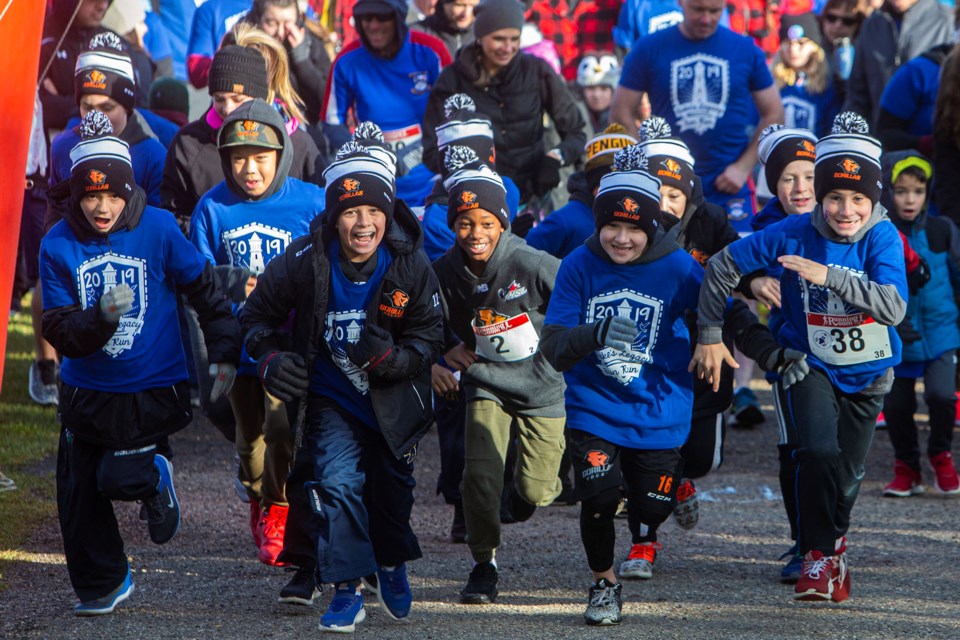 Youngsters lead the way during Luke's Legacy Fun Run at Lion's Park on Sunday. Sept. 29. CHRIS COLBOURNE/St. Albert Gazette