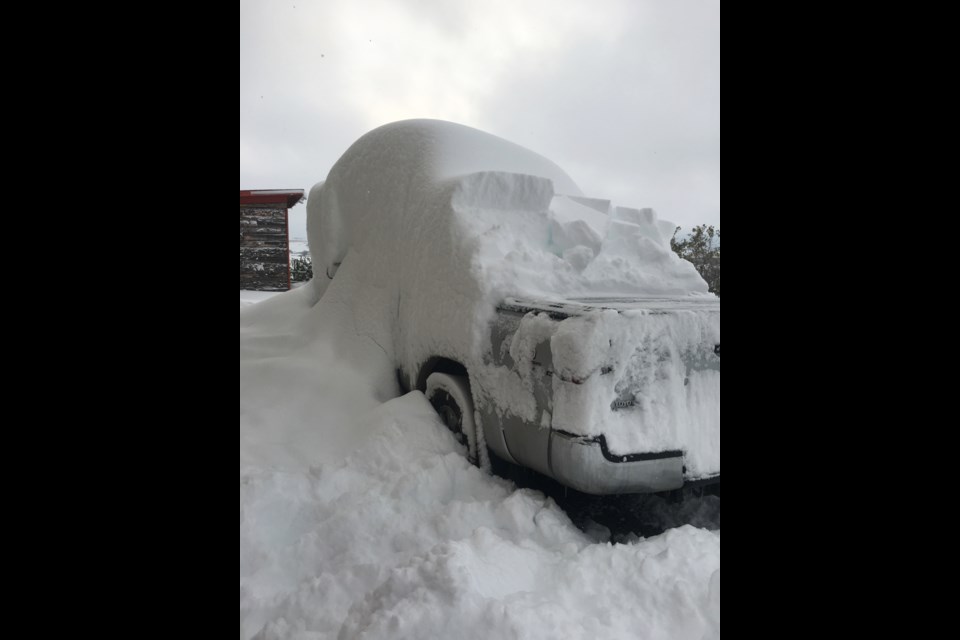 A Great West Newspapers staff member in Okotoks submitted this photo after a weekend of heavy snowfall in southern Alberta.