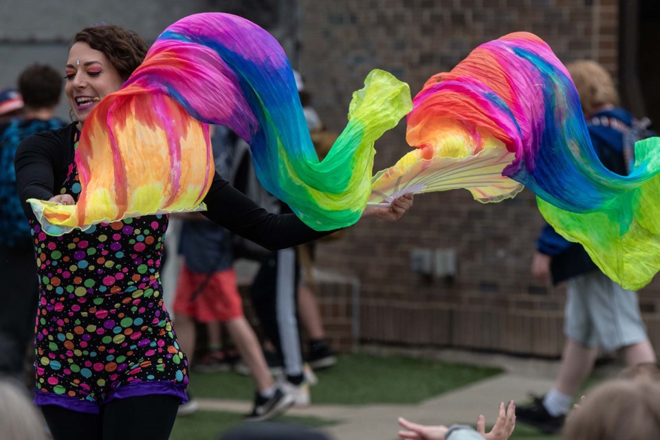 Amanda Panda performs during the International Children's Festivasl of the Arts in St Albert on Thursday June 1, 2023. (JOHN LUCAS/St Albert Gazette)
