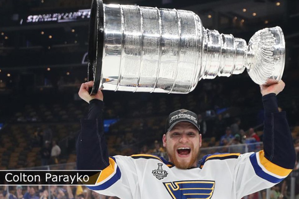 STANLEY CUP CHAMPION – Colton Parayko of the St. Louis Blues is expected to bring the Stanley Cup to St. Albert on Wednesday. More details will be made available as they are confirmed. Parayko, 25, played a major role in the Blues winning their first Stanley Cup in franchise history. The defenceman is a former bantam AAA Sabre, midget 15 Flyer and midget AA Crusader with the St. Albert Raiders Hockey Club. 



