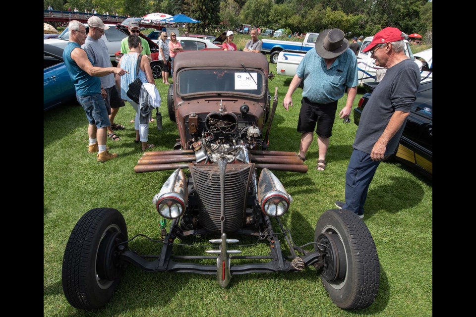 Curtis Kay's 1936 Dodge Rat Rod got lots of attention at the Rock'n August Show and Shine in St Albert on Saturday Aug. 6, 2022.(JOHN LUCAS/St Albert Gazette)