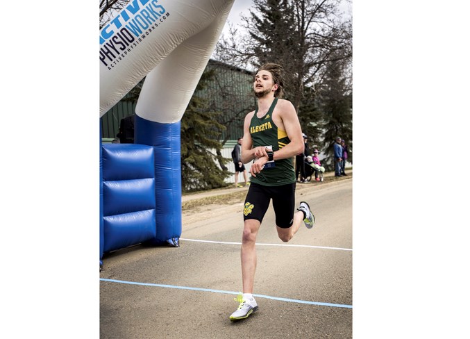KING OF THE ROAD – Riley Stuermer is the first hometown runner to win the St. Albert 10-miler and his time in the 34th annual race was 52 minutes and 56 seconds Sunday.
DAN RIEDLHUBER/St. Albert Gazette