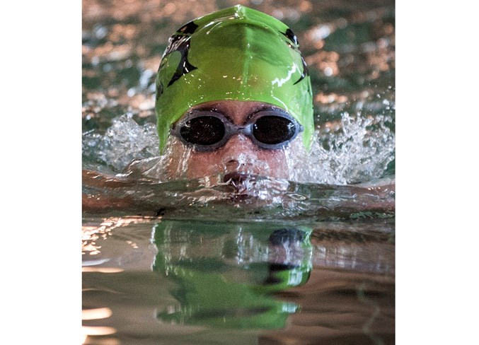 HEAD ABOVE WATER – Esme Zonneveld, 11, of the St. Albert Sailfish Swim Club emerges from the water while doing the breast stroke in the individual medley at the Sailfish's annual region B meet in the Alberta Summer Swimming Association July 13 at Fountain Park Recreation Centre. The last meet for the Sailfish is this weekend in Spruce Grove before the region B provincial qualifier Aug. 10-11 at Kinsmen Aquatic Centre, the venue for the Aug. 16 to 18 provincials. The Sailfish are among 11 clubs in region B.
DAN RIEDLHUBER/St. Albert Gazette