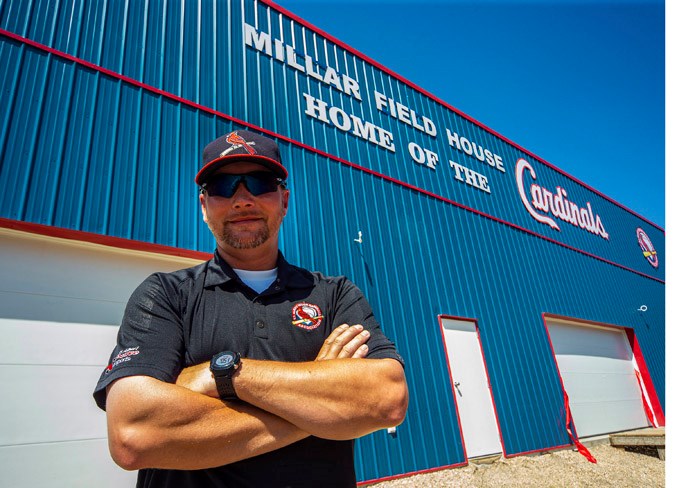 IT'S MILLAR TIME – The new Millar Field House at Legion Memorial Park was named in honour of Kurtus Millar, president of the St. Albert Minor Baseball Association, and the official unveiling was held Tuesday. The field house is designed for five batting cages. Millar played rep baseball for the St. Albert Cardinals and the junior and senior AAA St. Albert Tigers. Millar also coaches while serving on the SAMBA executive.  
CHRIS COLBOURNE/St. Albert Gazette