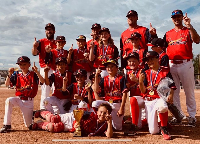 NUMBER ONE – St. Albert Cardinals Red is the Baseball Alberta 11U Tier 2A champion after going 4-1 at provincials last weekend in Drayton Valley. Sunday's final was 8-2 against South Jasper Place. The Cardinals also posted wins of 14-6 against Lacombe, 10-5 against Strathmore and 13-3 against South Jasper Place and the only loss was 15-8 to Drayton Valley.