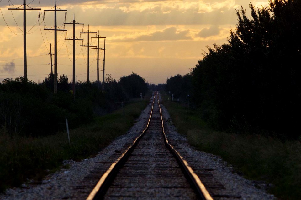 train tracks at sunset-CC-8530 CC