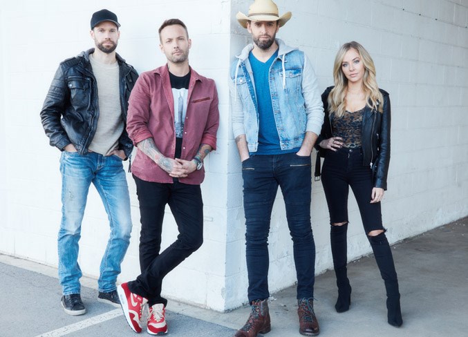 WEB 0903 Dallas Smith and Dean Brody - l to r Chad Brownlee, Dallas Smith, Dean Brody, Mackenzie Porter - (Friends Don't Let Friends Tour Alone 2019)