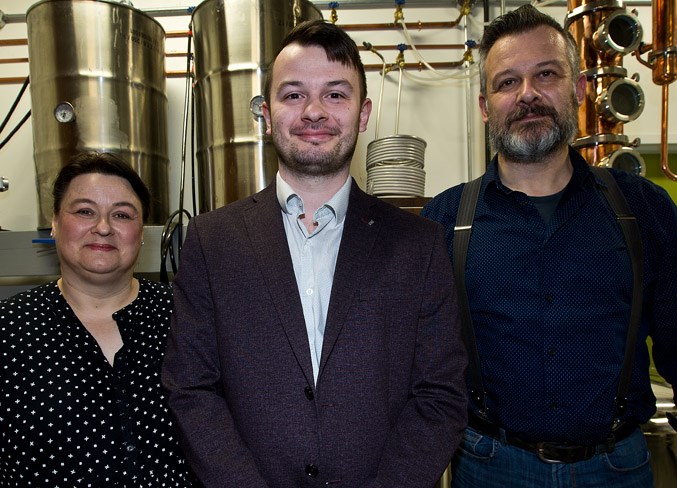The Irnich family have been building the DaVinci Gelato brand since 2015. Here, Yvonne, Felix and Johannes are in their distillery room.
CHRIS COLBOURNE/St. Albert Gazette