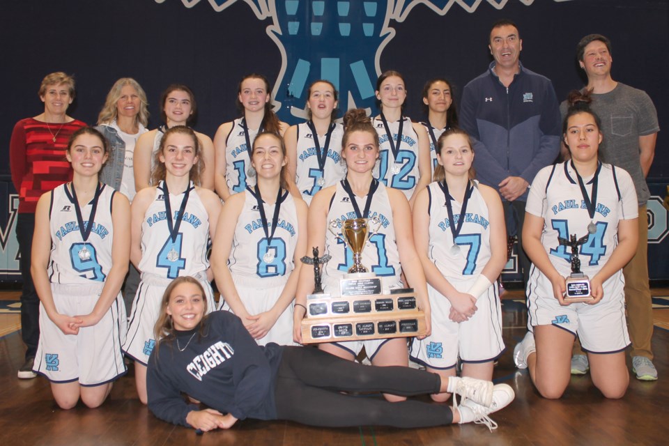 FINALISTS – The Paul Kane Blues finished second in the second tournament in a row as finalists at the 27th annual Totem Hoop Classic at Ross Sheppard HIgh School. Paul Kane is 4-2 this season after the 60-57 loss to the Magrath Pandas in Saturday's final. Chelsea Marko was selected a tournament all-star and against Magrath scored 14 points.
JEFF HANSEN/St. Albert Gazette