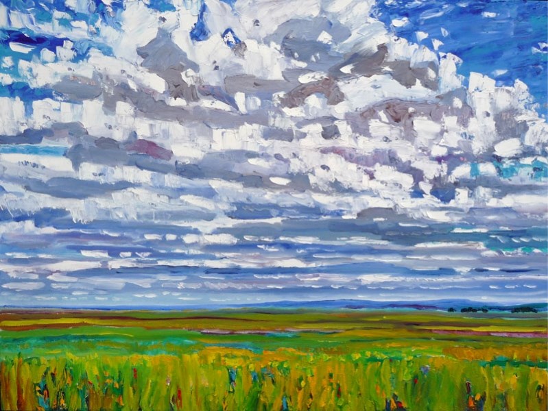 Open Prairie by St. Albert painter Bruce Thompson on display starting Thursday as part of the Mountains
