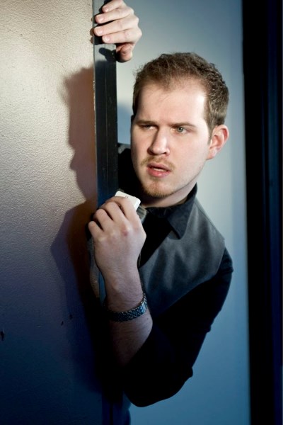 Actor Trevor Lawless plays a reporter named Jeremy Cash in a scene from Self Help