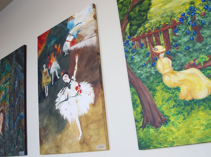 High school art students in St. Albert have teamed to decorate the Curling Club&#8217;s renovated interior with pieces of their work that will be rotated in and out on a