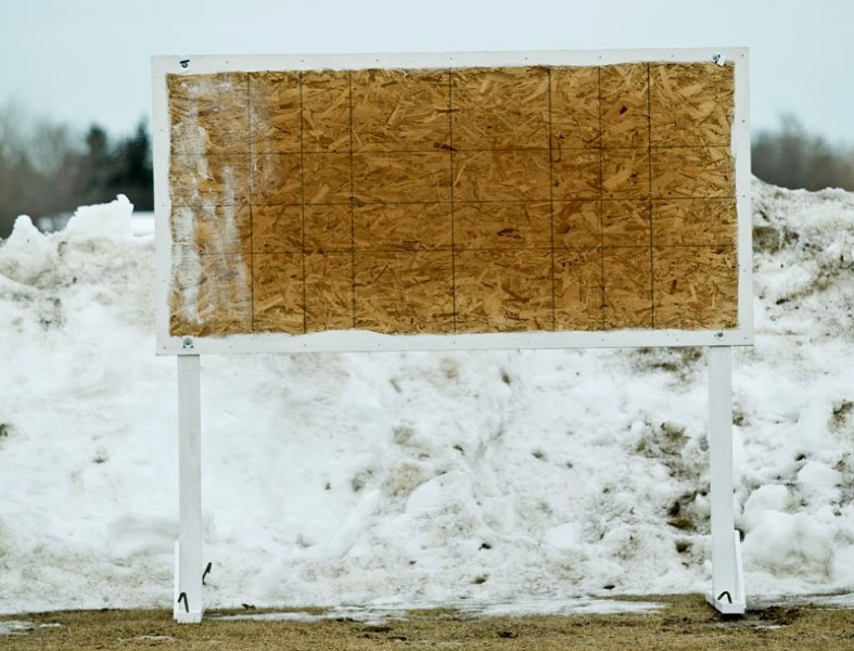 A sign for Habitat for Humanity&#8217;s Aurora Place was defaced sometime over the weekend