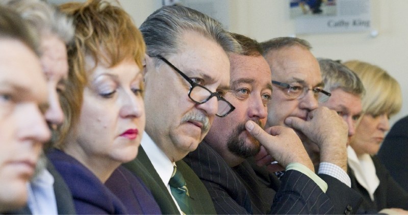 Eight provincial cabinet ministers took part in a bear pit session at the St. Albert Curling Club as part of a provincewide tour.