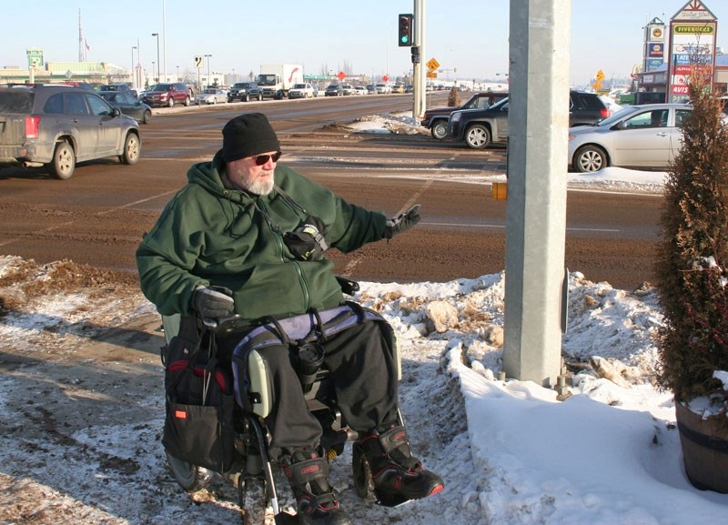 St. Albert resident Murray Barker likes to get out of his house every day but a really bad winter and poorly cleaned walks make for pretty tough going