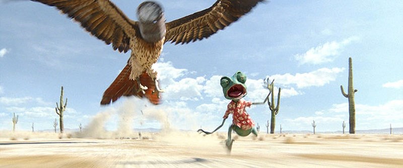 Johnny Depp is the voice of the water-seeking lizard Rango