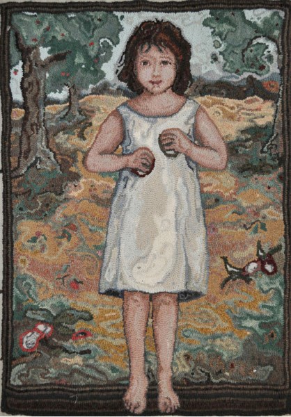 Magalie by St. Albert-based rug hooker Rachelle Leblanc is one of six pieces that have been nominated for the Sutton Place People&#8217;s Choice Award to be given away during 