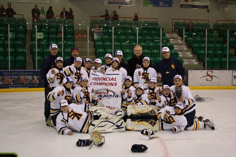 The St. Albert Lightning won the atom AA provincial championship Sunday by shutting out the Lethbridge Senators 4-0 in the final at Okotoks.
