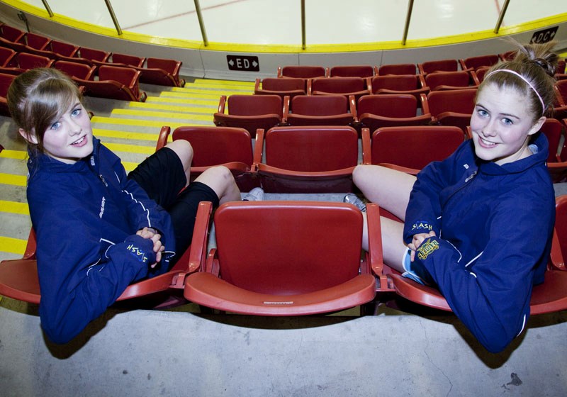 St. Albert Slash forwards Deanna (left) and Ashley Morin are identical twins in their first season with the host team for the April 17 to 23 Esso Cup at Servus Credit Union