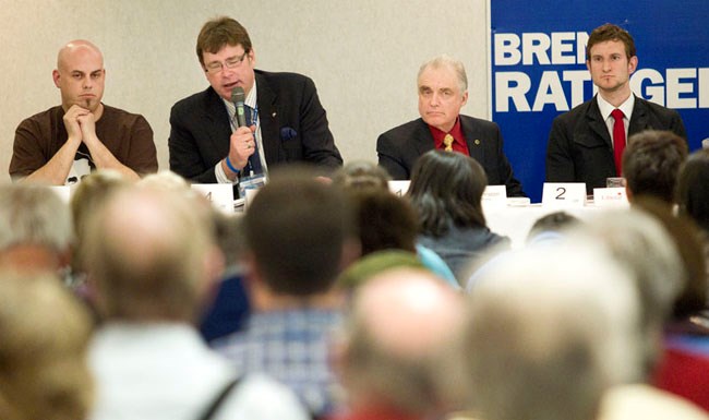 (L-R) Edmonton-St. Albert candidates Brian LaBelle (NDP)