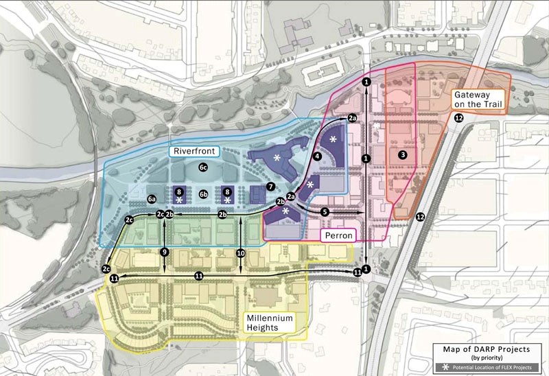 The city&#8217;s downtown area redevelopment plan includes the following projects to be completed over many years and decades:&lt;br/&gt;