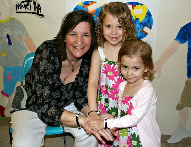 (L-R) Montessori teacher Kerri Clark