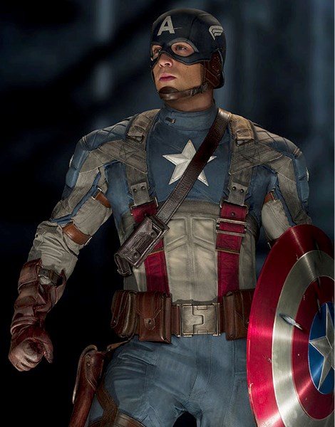Steve Rodgers transforms into Captain America (Chris Evans) to battle Red Skull in Captain America: The First Avenger