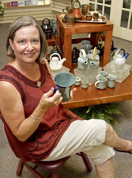 Local artist Diane Gwilliam also says she is a tradesperson when it comes to the creation of her original stoneware pottery which includes mugs