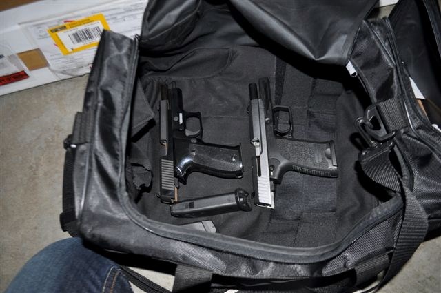 Some of the firearms seized by Edmonton Police Service members after a traffic stop in St. Albert last week.