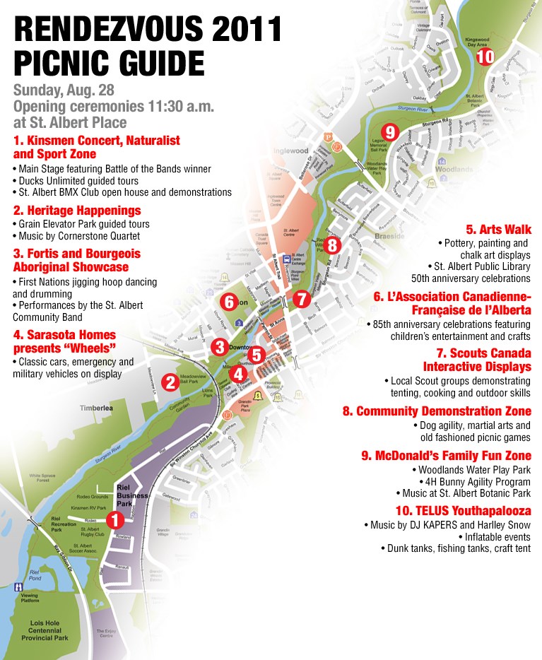 Click on the photo for a full-size version of this guide to the Rendezvous 2011 picnic.