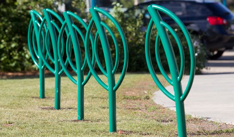 These new bike racks along St. Thomas Street are meant to be functional and artful while also reinforcing the city&#8217;s brand as Alberta&#8217;s botanical arts city.