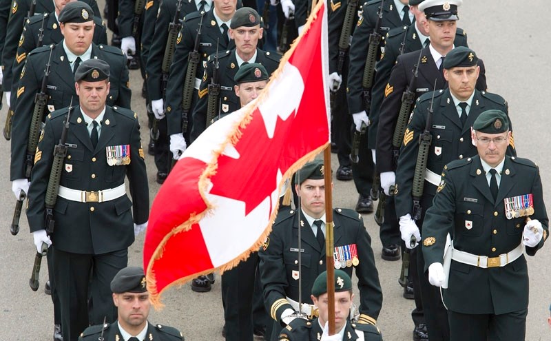 Sept 11-2011 &amp;lt;br /&amp;gt;Troops from 1 Service Battalion parade down Morinville&#8217;s main street as part of a Freedom of the City event. The event
