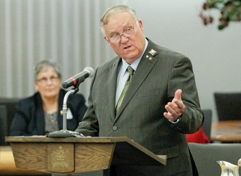 Lt.-Gov. Donald S. Ethell speaks about the importance of trying to end the stigma around mental health illness at Government House Wednesday during the launch of the