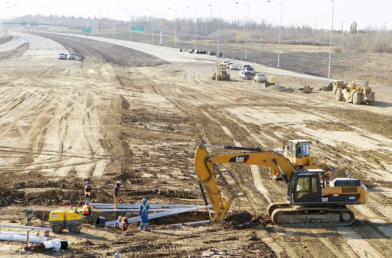 Construction on the Anthony Henday Drive is progressing at the Campbell Road flyover as seen in this photo taken Friday