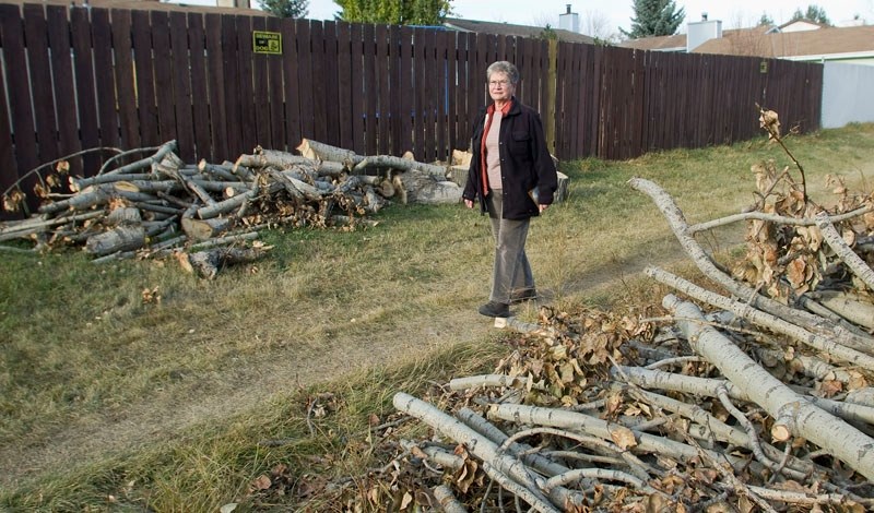 Akinsdale resident Trudy Madsen has concerns over residents who are dumping yard waste illegally in the transportation utility corridor in Akinsdale. City officials state
