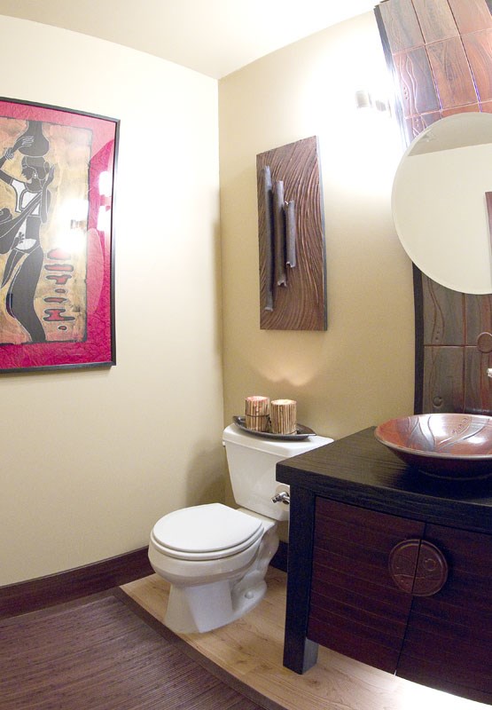 A recent bathroom renovation transformed the 35-year-old powder room of St. Albert potter Julie Hage. The focal point of the new space is a clay vessel sink that Hage made