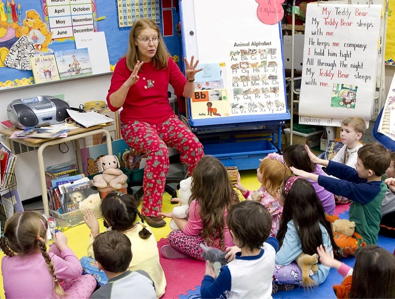 Teacher Cathi K-Cross has found her students pay attention better in the full-day kindergarten class.