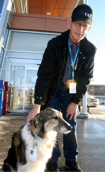 Duke gets a lot of love from the patients at the Sturgeon Community Hospital and from his owner
