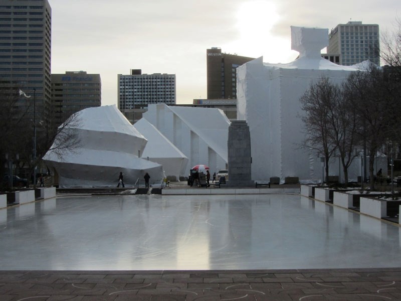 Massive tents are transforming Sir Winston Churchill Square into winter-fest central.