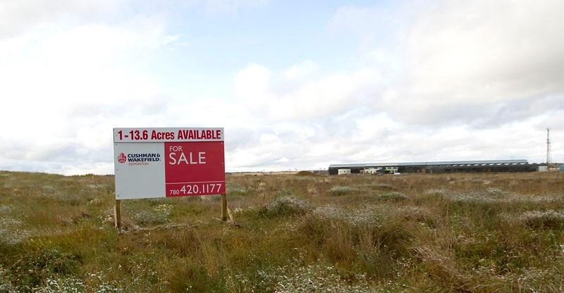 DEVELOPMENT COMING? – Mayor Nolan Crouse is hopeful that industrial development will proceed now that this land in Riel Business Park has a new owner. Pictured in the