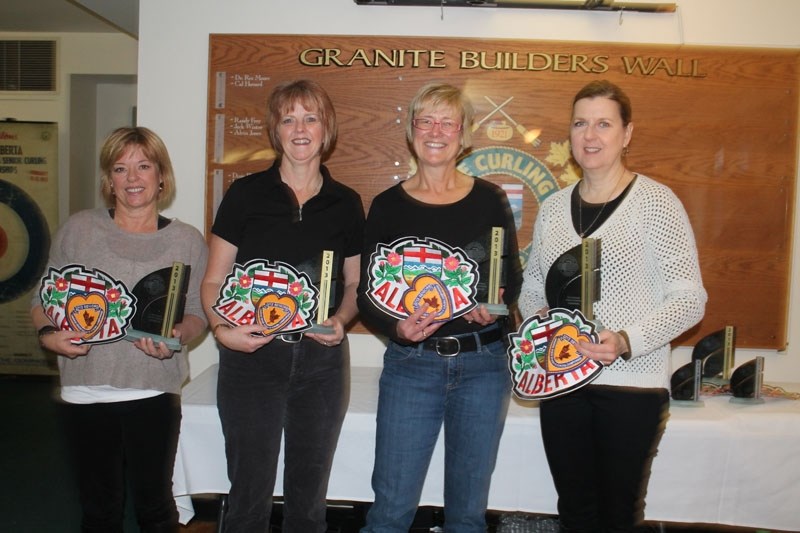 PROVINCIAL CHAMPIONS &#8211; The Deb Santos rink of the St. Albert Curling Club defeated Cathy King 7-6 in an extra end in Sunday&#8217;s final to finish 8-0 at the senior