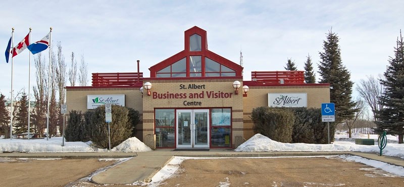 WAITING CHANGE – Signs at the St. Albert Business and Visitor Centre will be coming down as the city shifts its business and tourism activities to other locations.