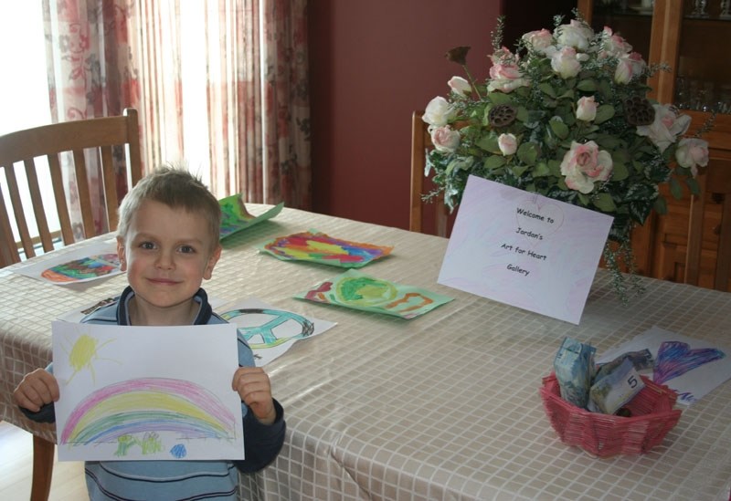 DRAWING FOR A CAUSE – Five-year-old Jordan Nikiforuk has been making and selling drawings since January to raise money for the Mazankowski Alberta Heart Institute. He&#8217;s 