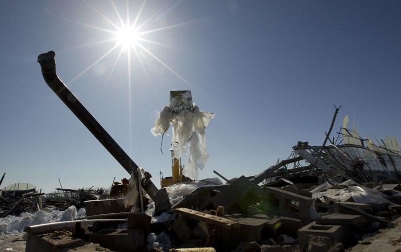 HOLE&#8217;S DEMOLISHED – Greenhouses that stood for decades at the corner of Boudreau Road and Bellerose Drive are now rubble as the land&#8217;s current owner prepares to