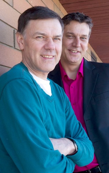 DISAGREE AGREEABLY – Baptist pastor Serge Poirier (left) and atheist Luke Fevin have a fine friendship despite their differing religious views. Fevin belongs to the Society