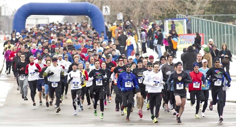 POUNDING THE PAVEMENT &#8211; Last year&#8217;s 10-miler in St. Albert got off to a roaring start despite chilly race conditions and snow is in the forecast for