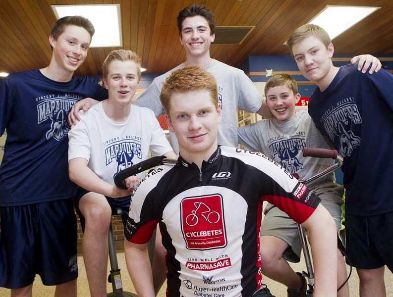 READY TO PEDAL – Vincent J. Maloney students Aidan Mueller (left)
