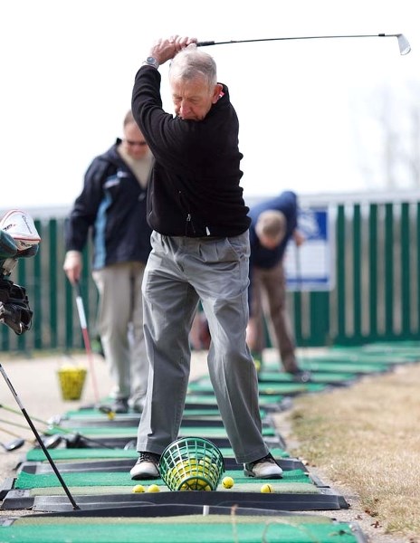 GRIP AND RIP &#8211; Doug Seal practices his swing at the Sturgeon Valley Golf &amp;amp; Country Club&#8217;s driving range on Sunday morning.
