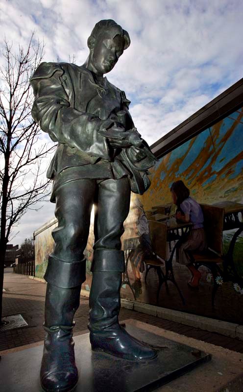 ON THE MAP – The St. Albert the Great statue on Perron Street is one of many pieces of public art that&#8217;s documented on the city&#8217;s new online mapping system.
