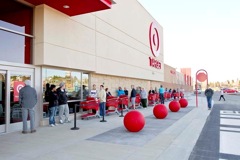 FIRST IN LINE – Customers lined up early to check out the new Target store in St. Albert